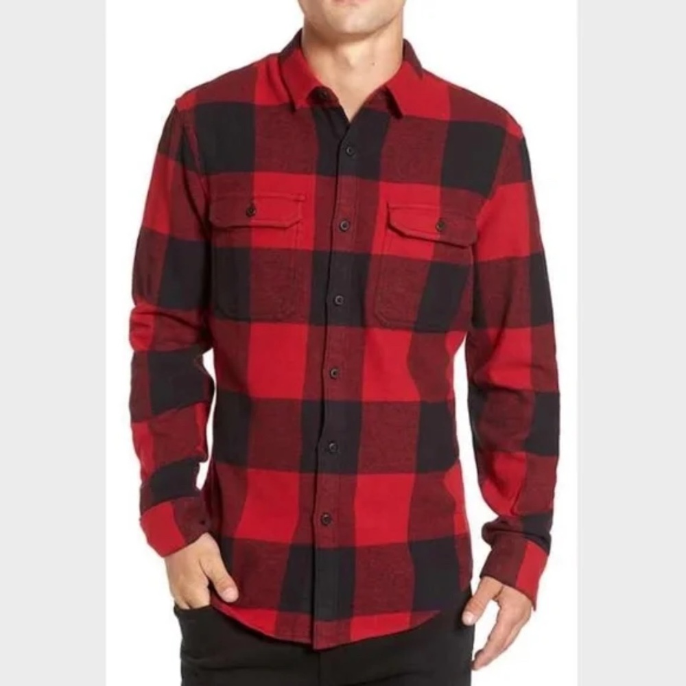 THE RAIL Red & Black Buffalo Check Flannel Shirt
